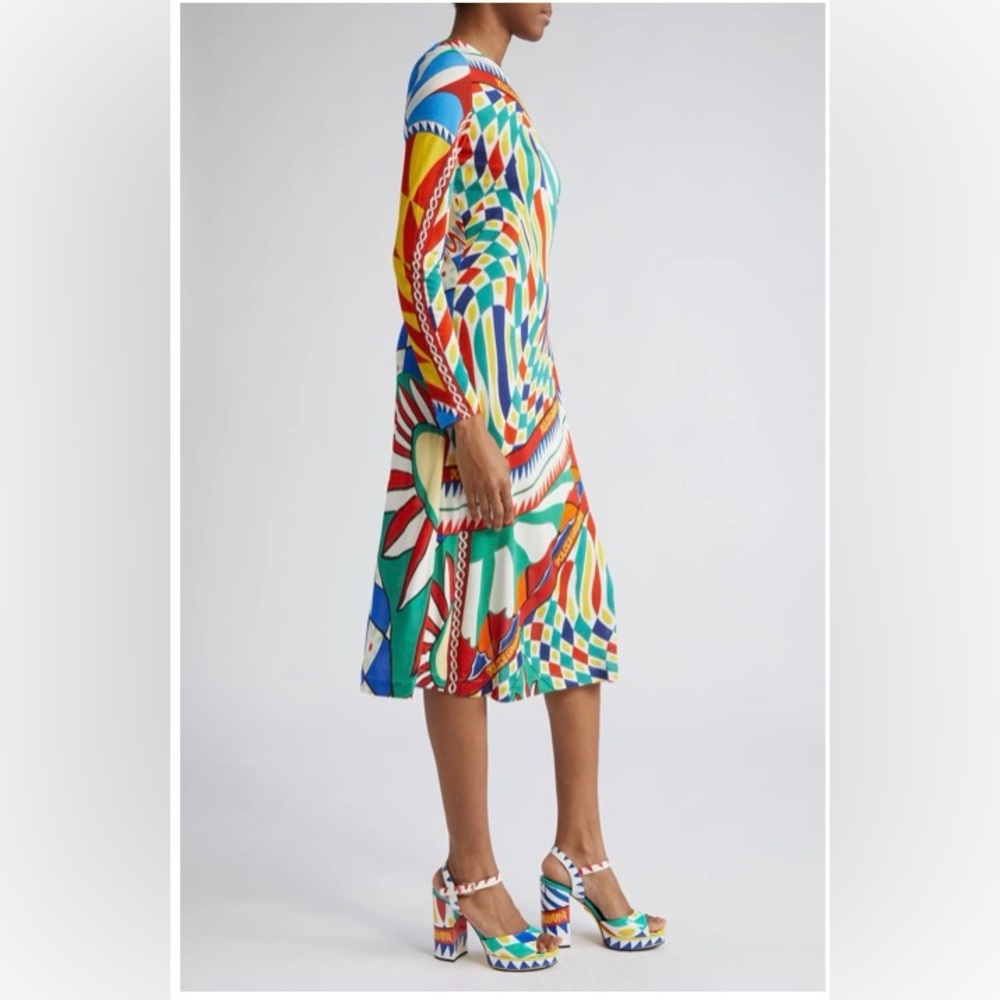 Dolce& Gabbana NWT Carretto Print Long
Sleeve Sheath Dress - Picture 4 of 7